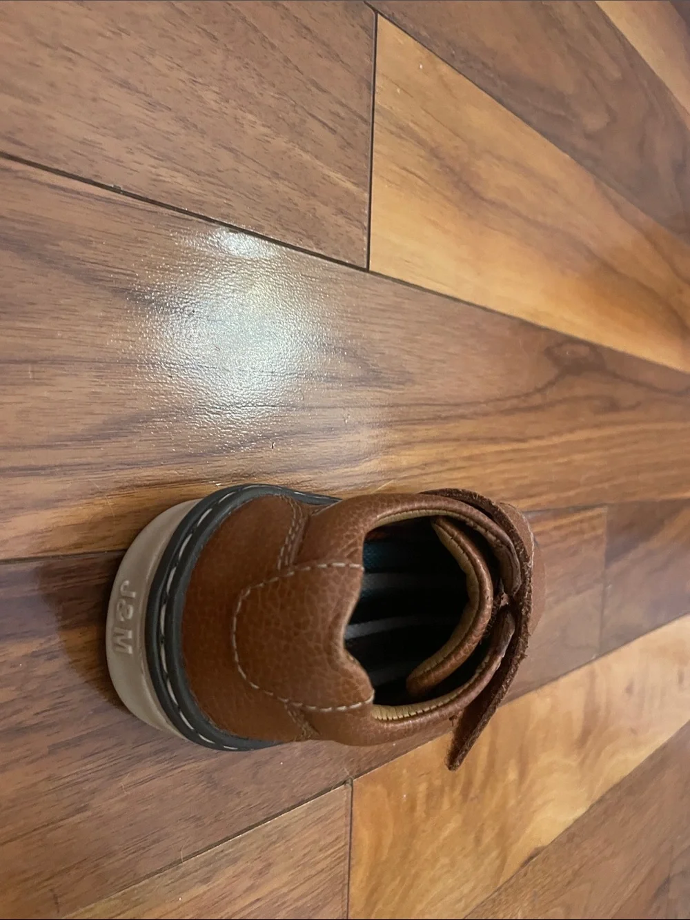 Johnston & Murphy Toddler Brown Leather Velcro Shoes